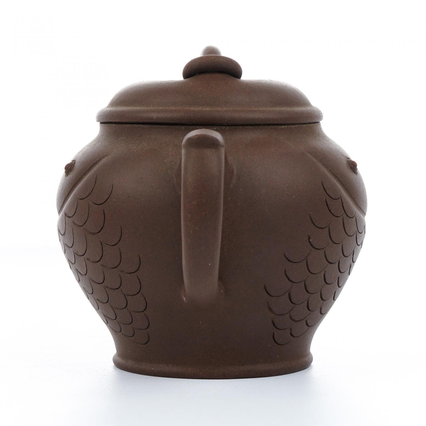 老一厂壶 双鱼壶 紫砂壶 约80年代 约200cc 高约85mm