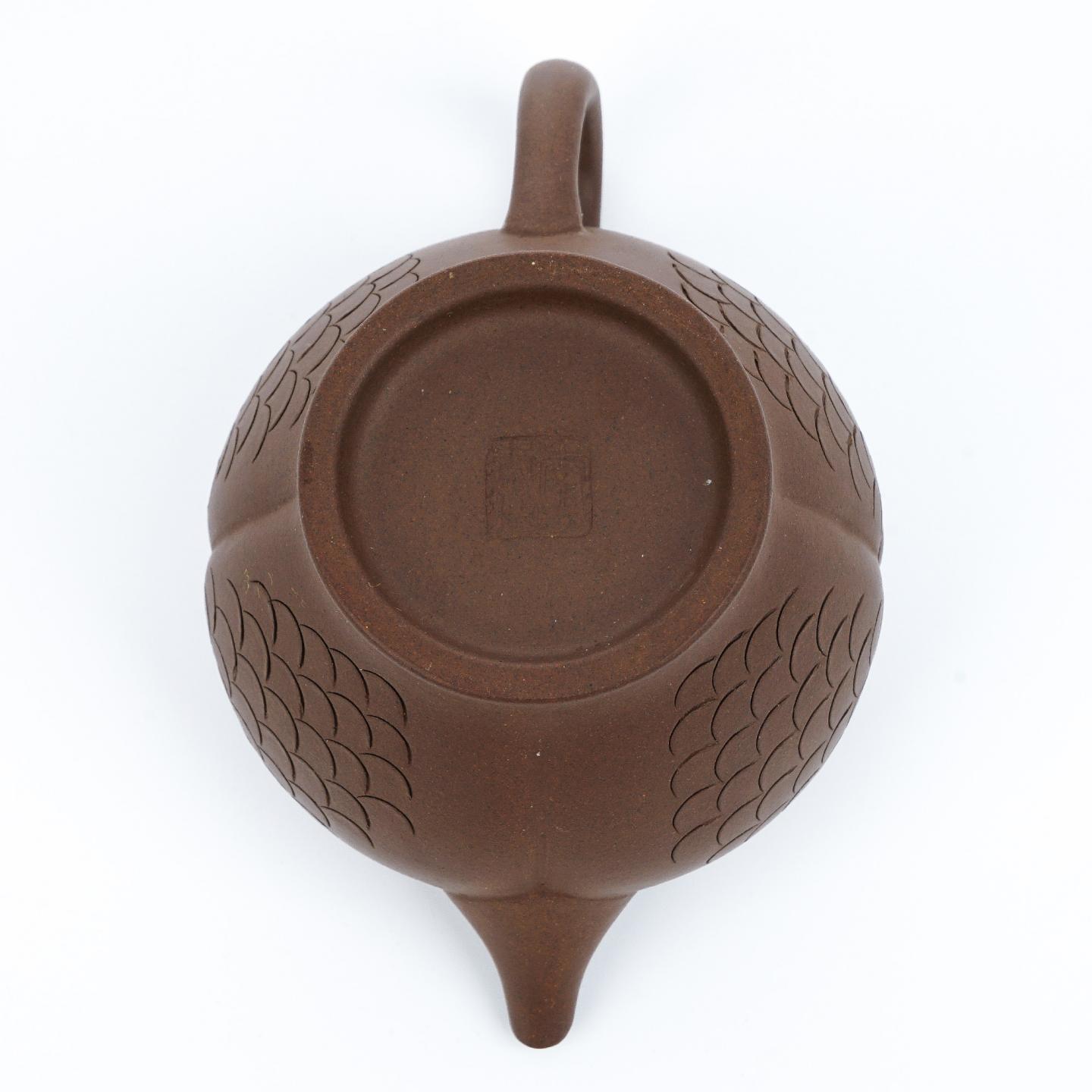 老一厂壶 双鱼壶 紫砂壶 约80年代 约200cc 高约85mm