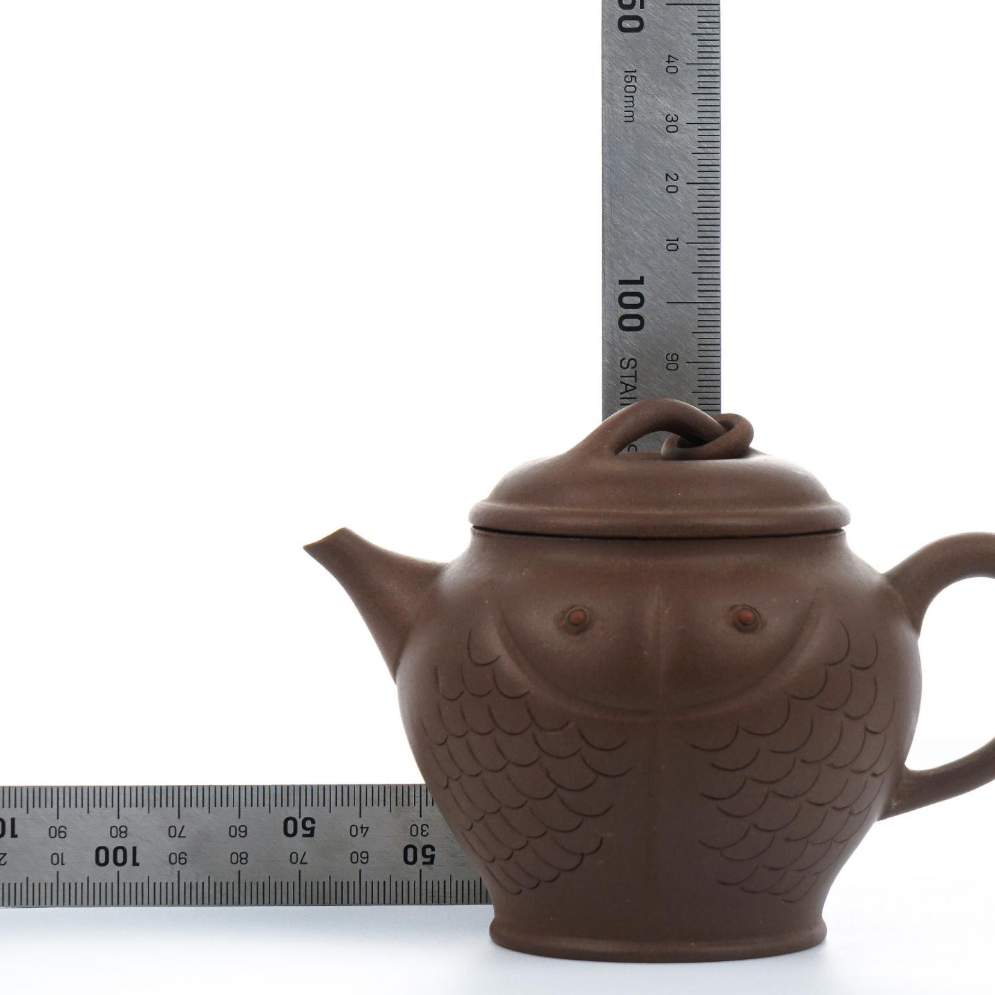 老一厂壶 双鱼壶 紫砂壶 约80年代 约200cc 高约85mm