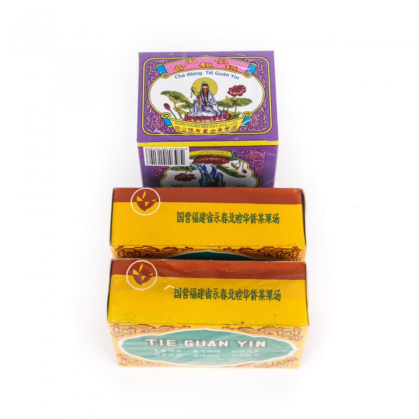 九十年代 碳焙铁观音/双龙毛牌茶王铁观音 3盒组 100g*2+144g*1