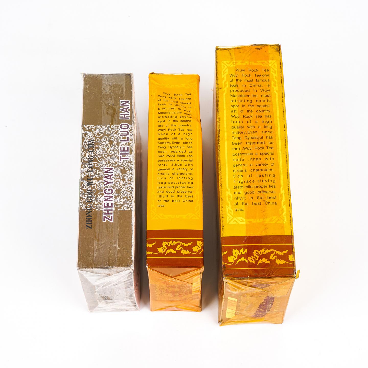 1999年 极品正岩头春铁罗汉/1999年 正岩精品铁罗汉/1998年 正岩水金龟 3盒组 50g*2+100g