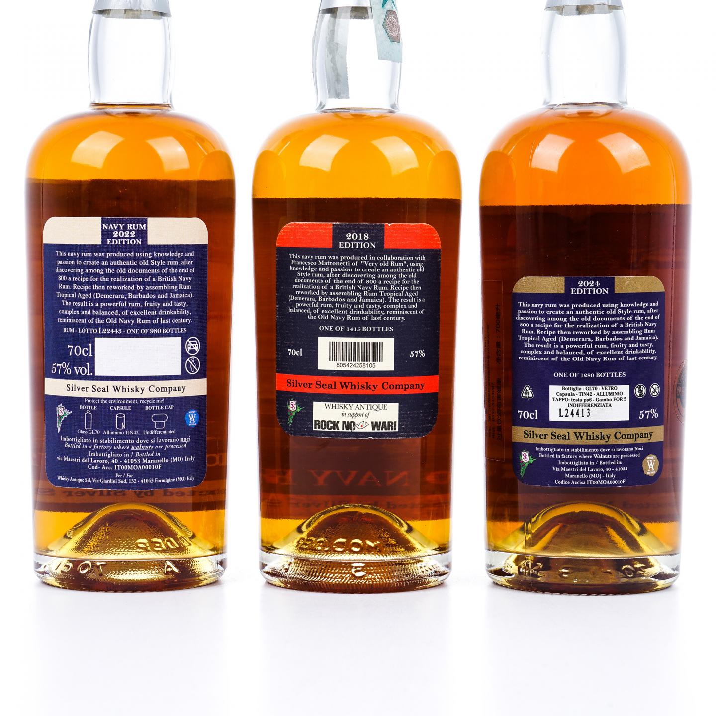 Old Navy Rum 2018/2022/2024 Silver Seal 老海军朗姆酒 3支组