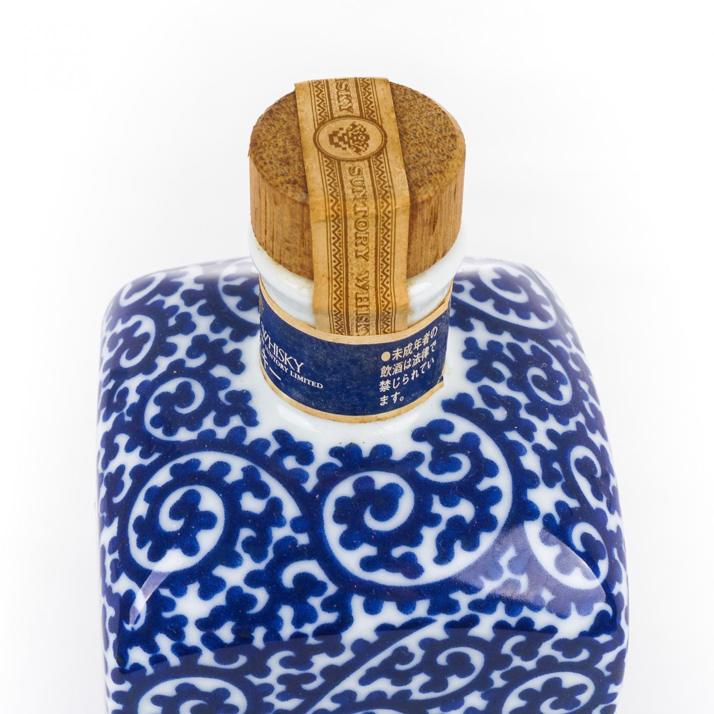 三得利 染付蛸唐草文角瓶·福 有田烧 鼠年 金花标 600ml