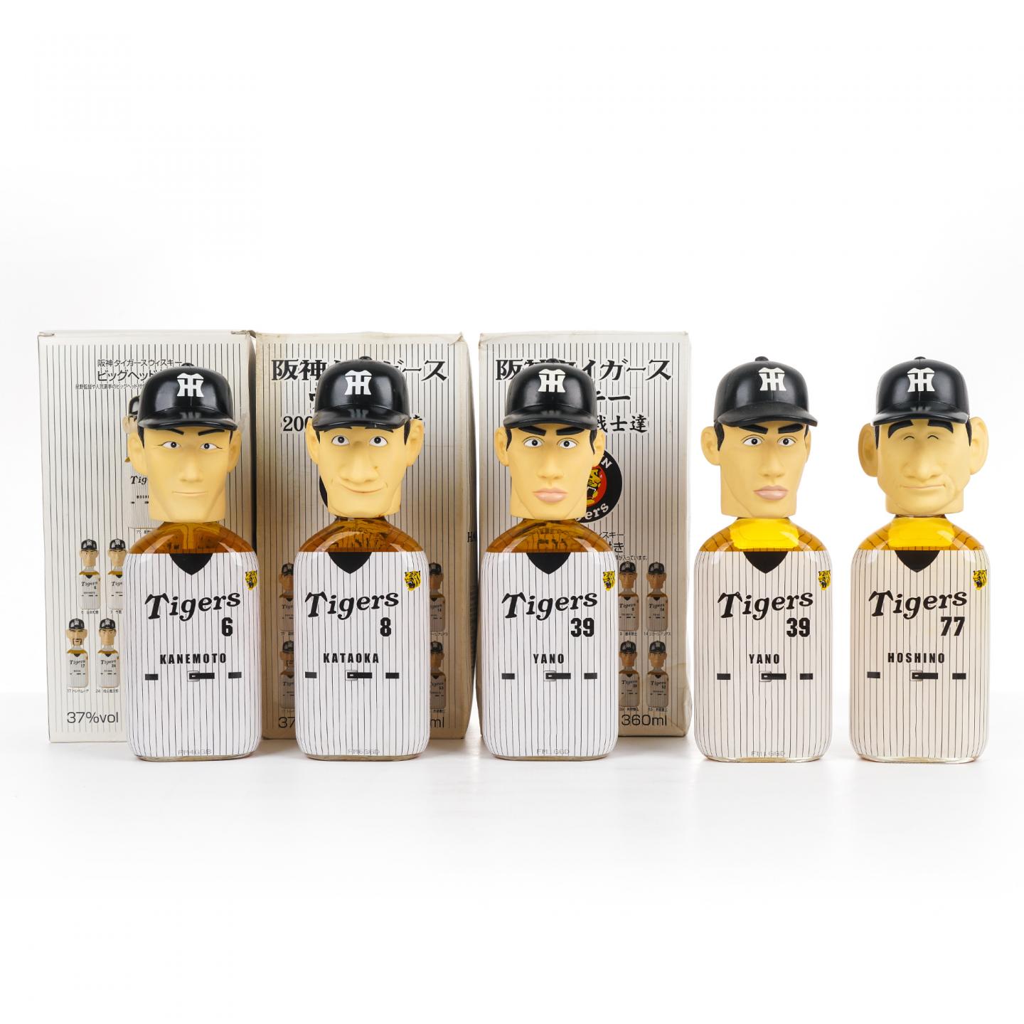 轻井泽 阪神虎队2003夺冠纪念 6/8/39/77号球员 5瓶组*360ml