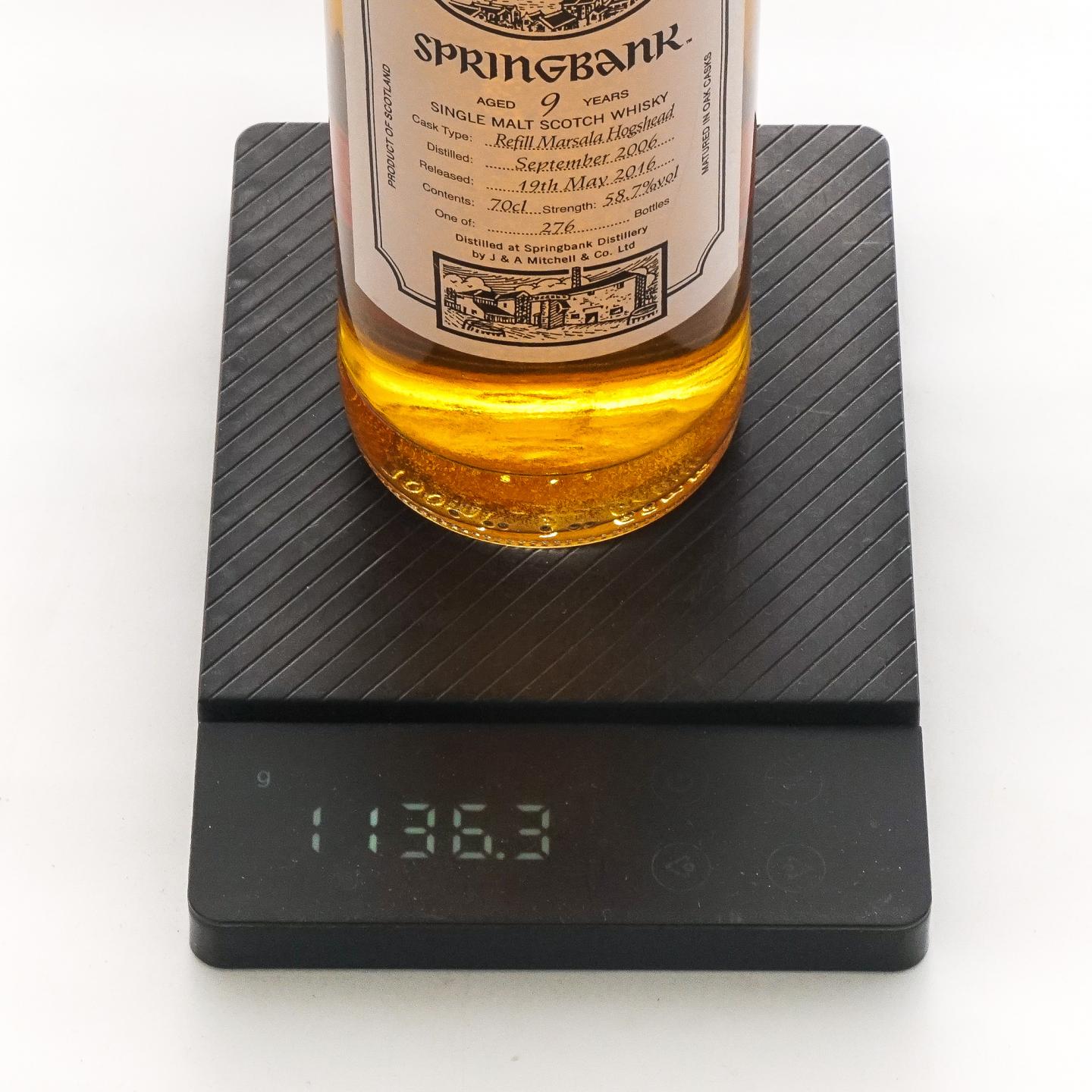Springbank 云顶 9年 2006-2016 58.7％