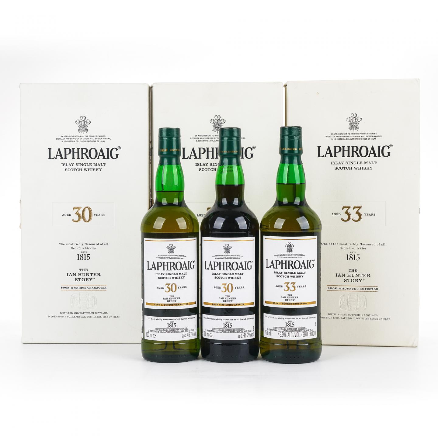 Laphroaig 拉弗格 30/33年 伊恩·亨特之书 1-3版 3支组
