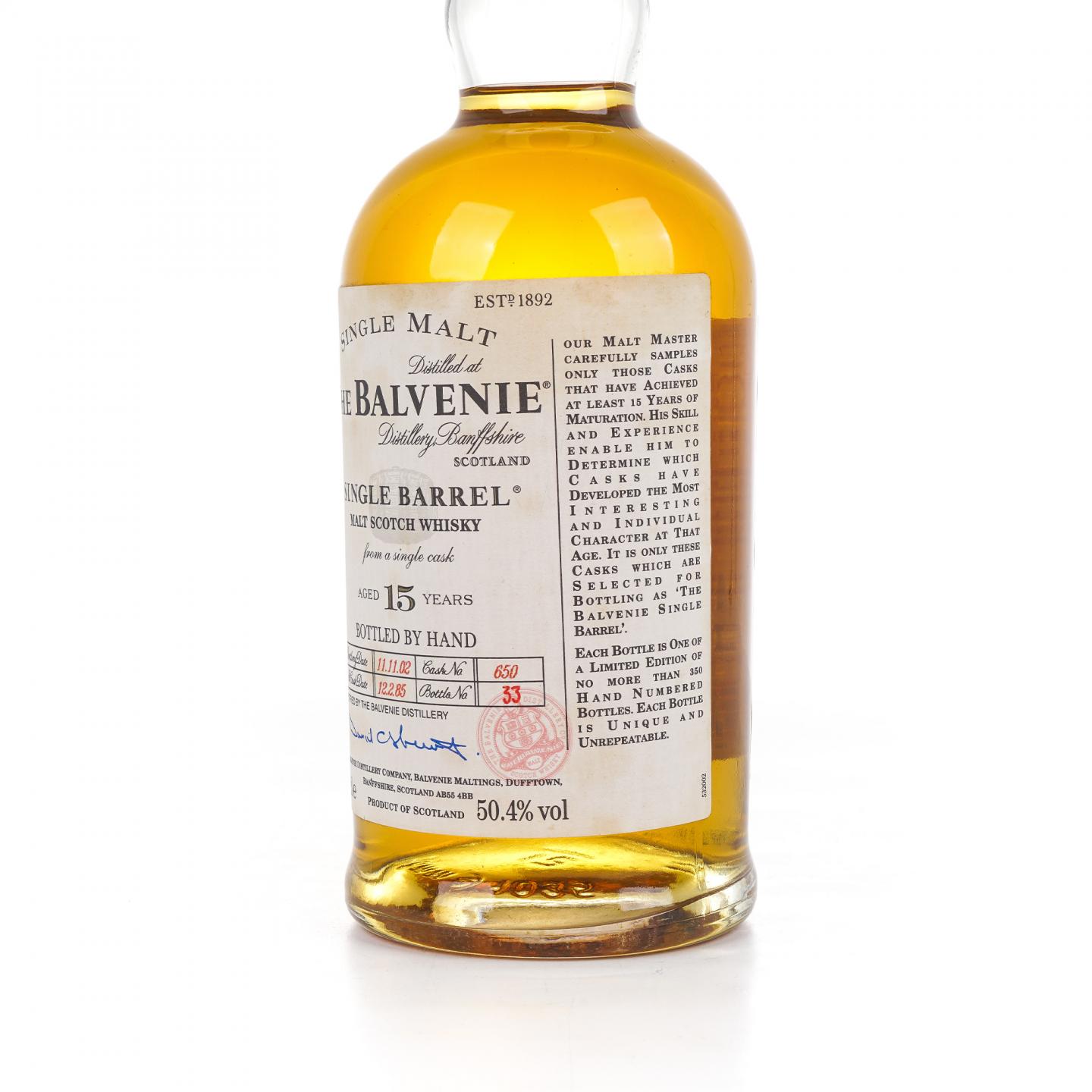 Balvenie 百富 15年 1985-2002 单桶#650