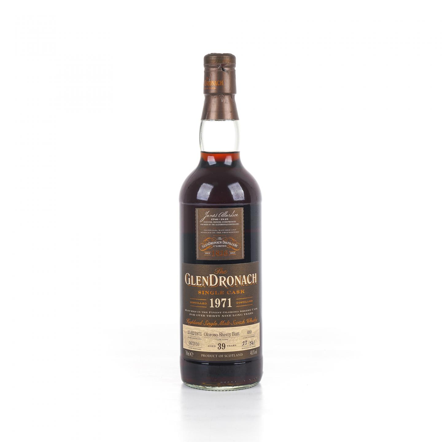 Glendronach 格兰多纳 39年 1971-2010 雪莉单桶#489