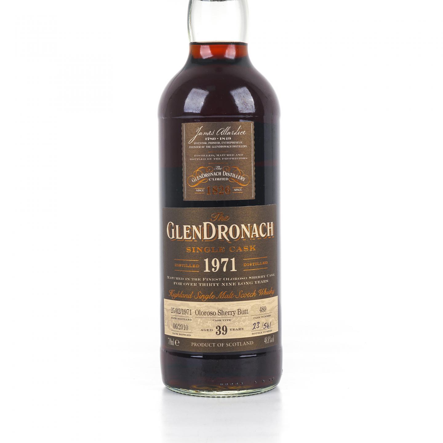 Glendronach 格兰多纳 39年 1971-2010 雪莉单桶#489