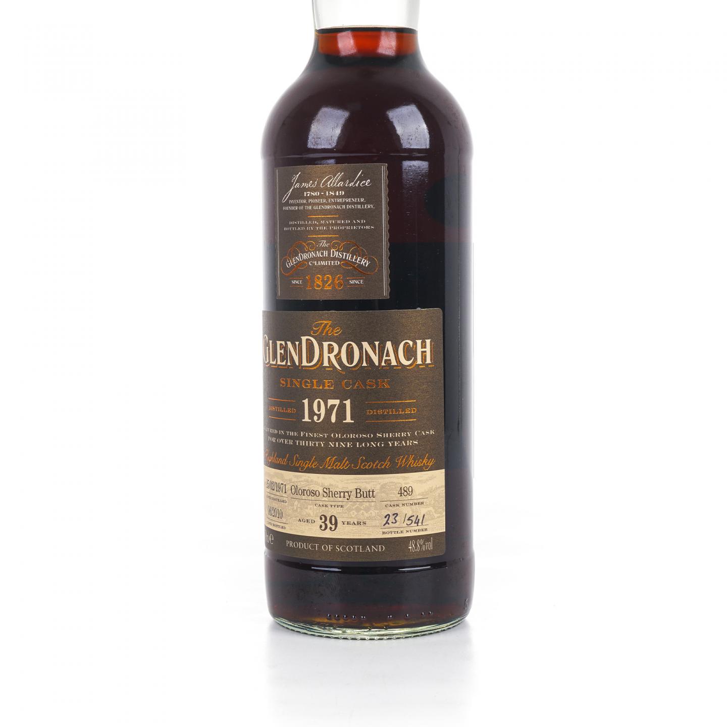 Glendronach 格兰多纳 39年 1971-2010 雪莉单桶#489