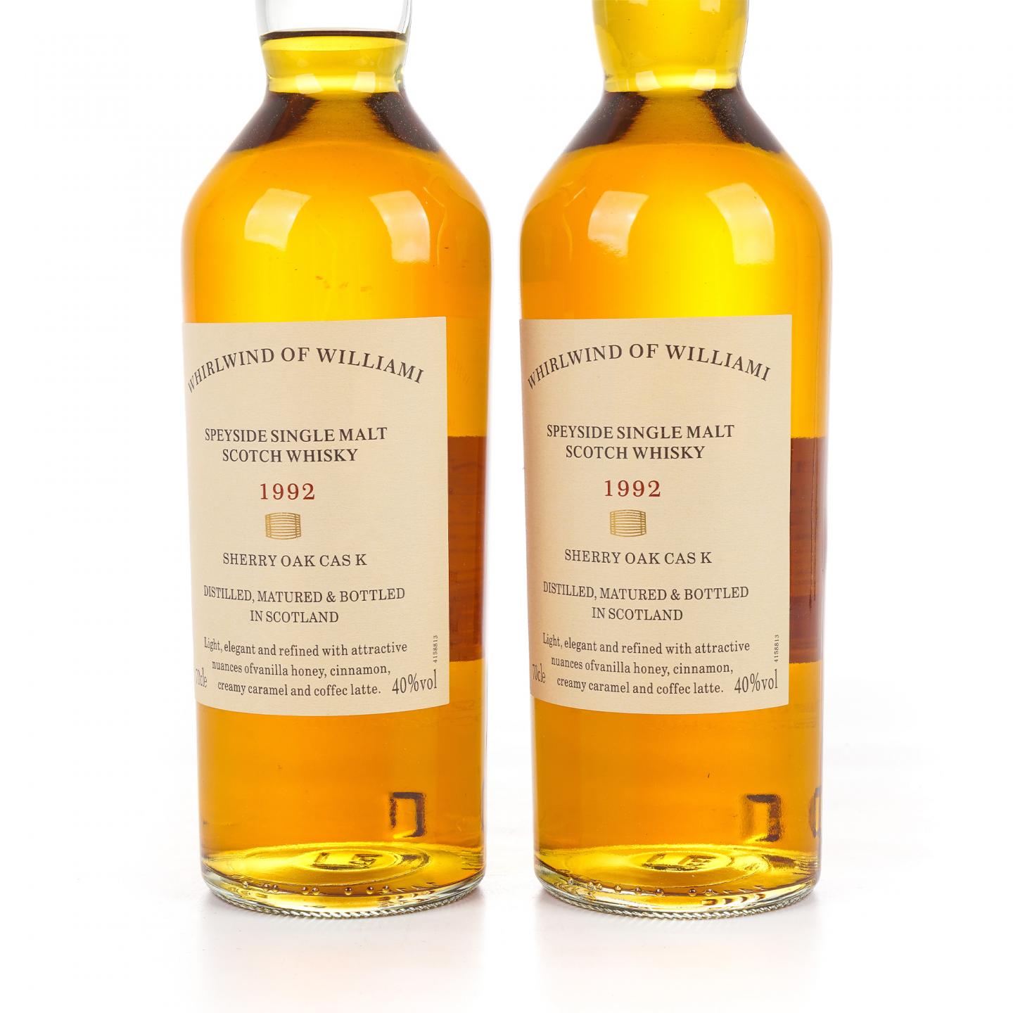 秘密斯佩塞 1992 Whirlwind of Williami 雪莉桶 单麦 2瓶组