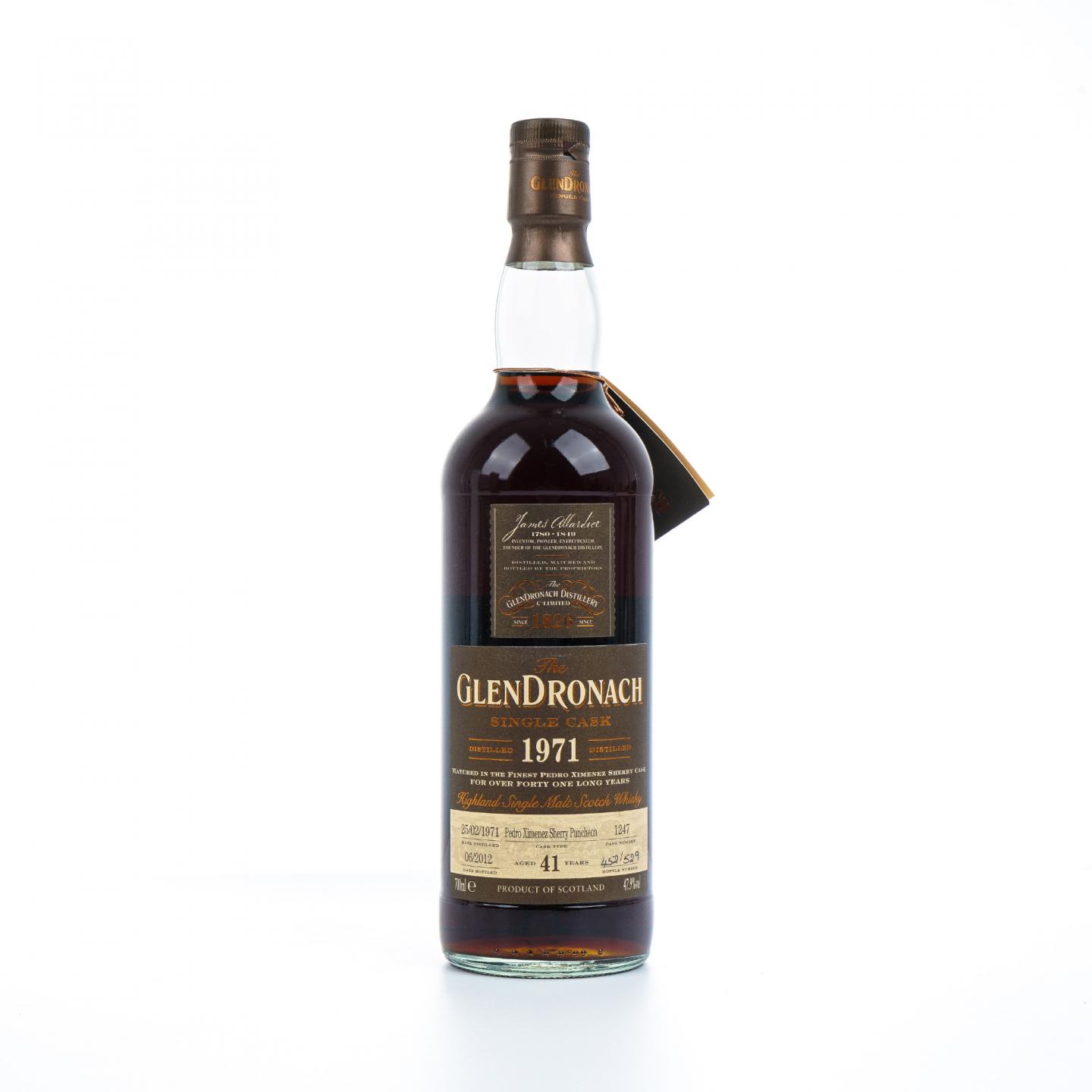 Glendronach 格兰多纳 41年 1971-2012 雪莉单桶#1247