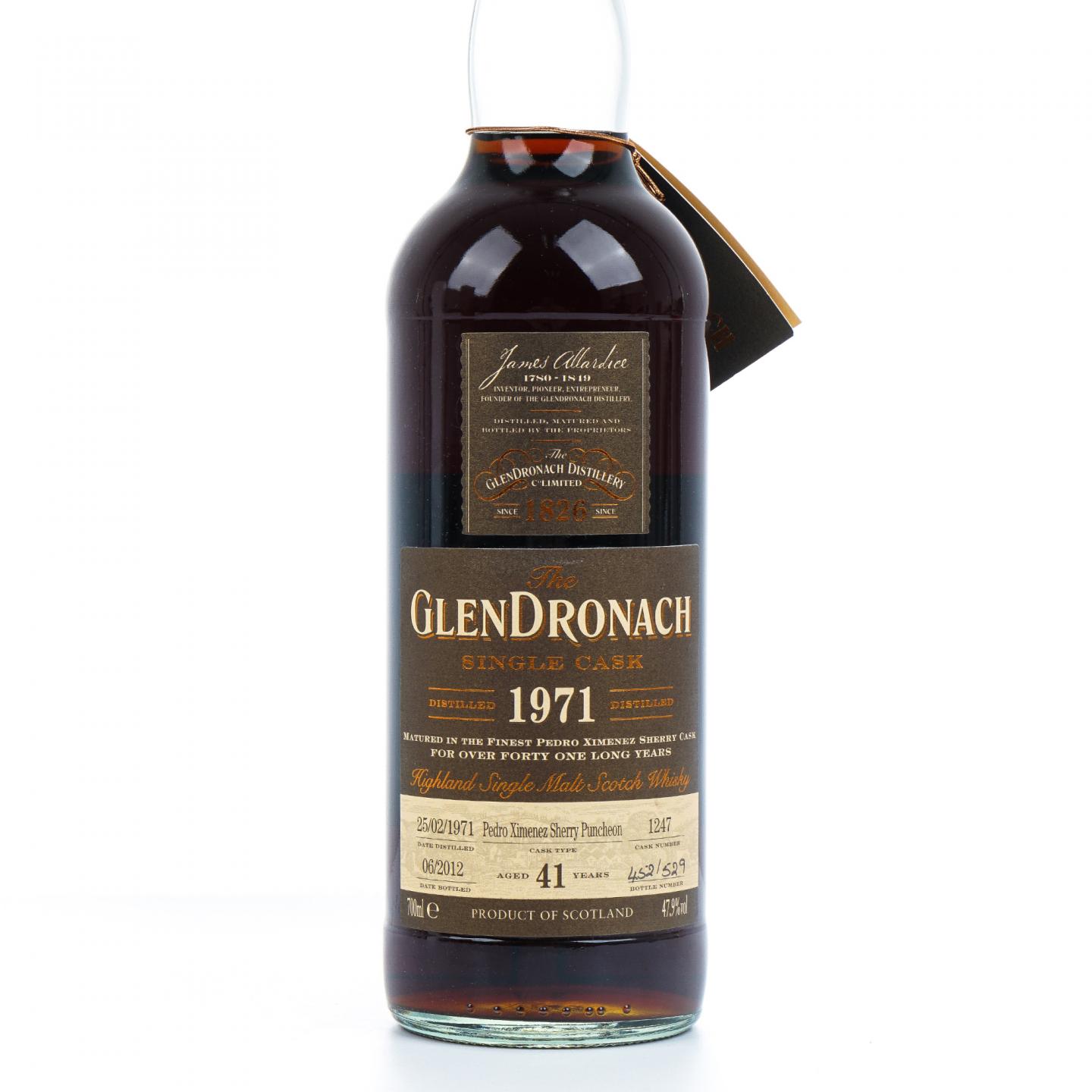 Glendronach 格兰多纳 41年 1971-2012 雪莉单桶#1247