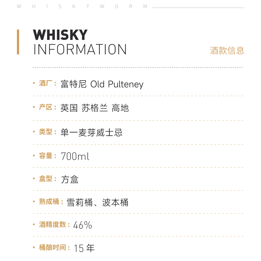 【新春好礼】Old Pulteney 富特尼15年单一麦芽威士忌