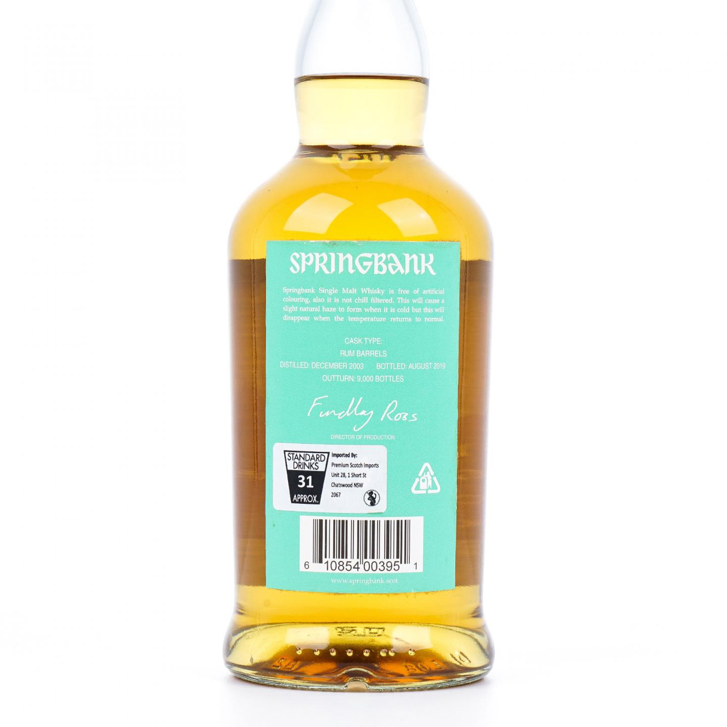 Springbank 云顶 15年 2003-2019 朗姆桶