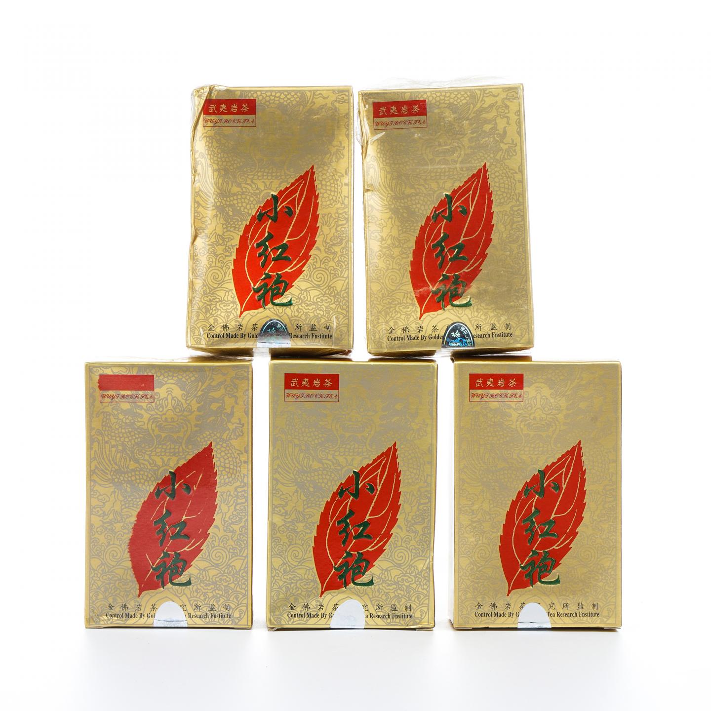 2000年 武夷山金佛茶叶研究所 正岩极品小红袍 5盒组*50克