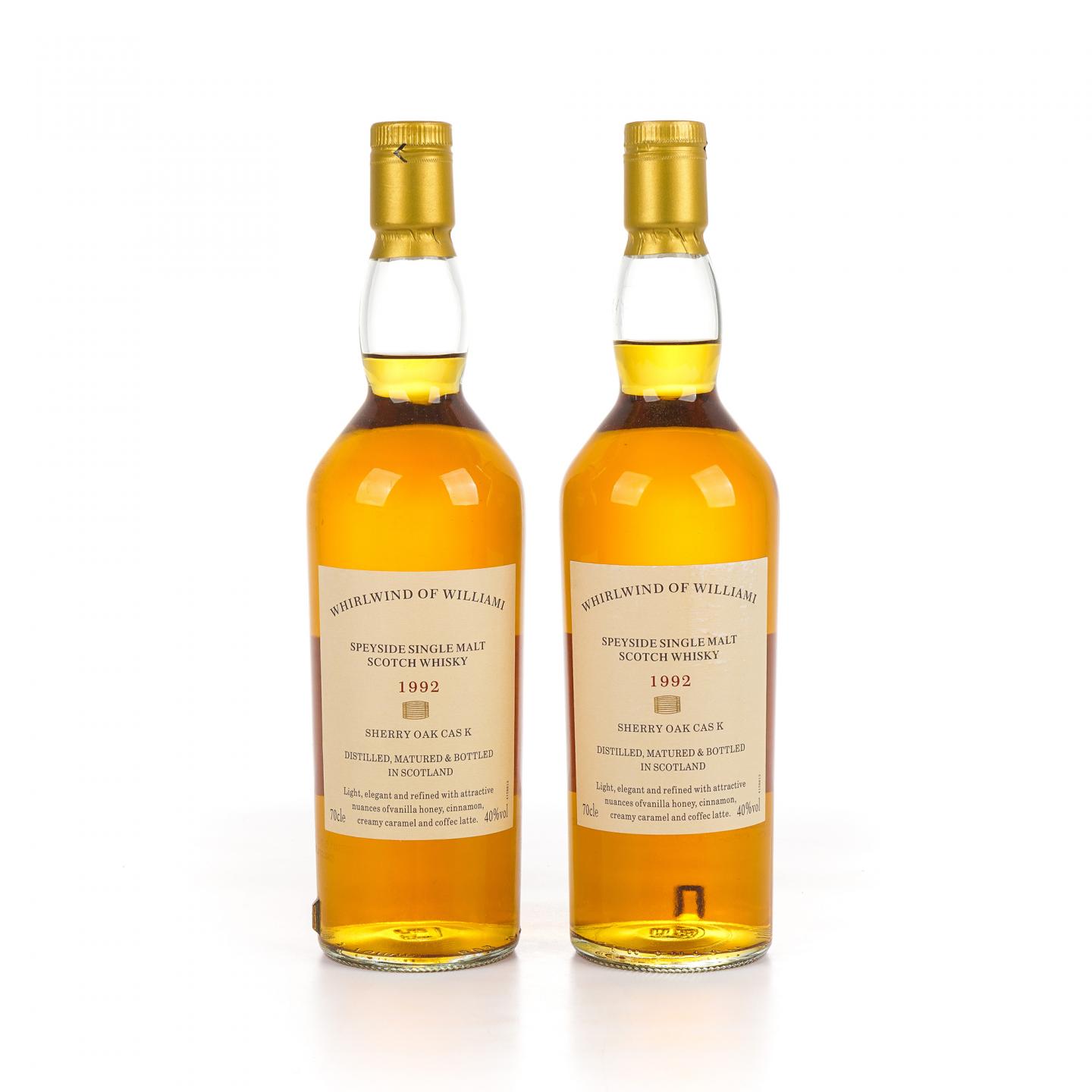 秘密斯佩塞 1992 Whirlwind of Williami 雪莉桶 2瓶组 单麦
