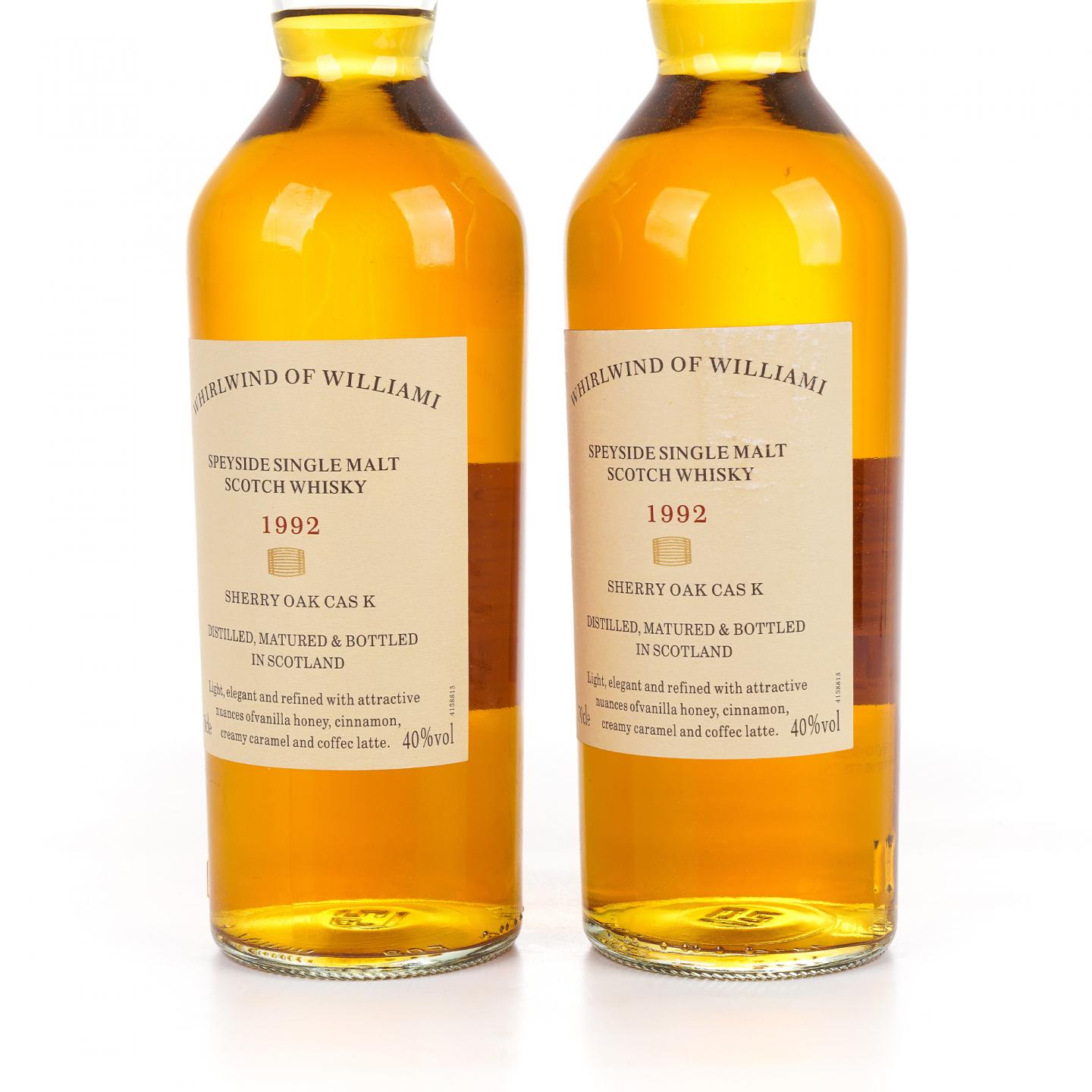 秘密斯佩塞 1992 Whirlwind of Williami 雪莉桶 2瓶组 单麦
