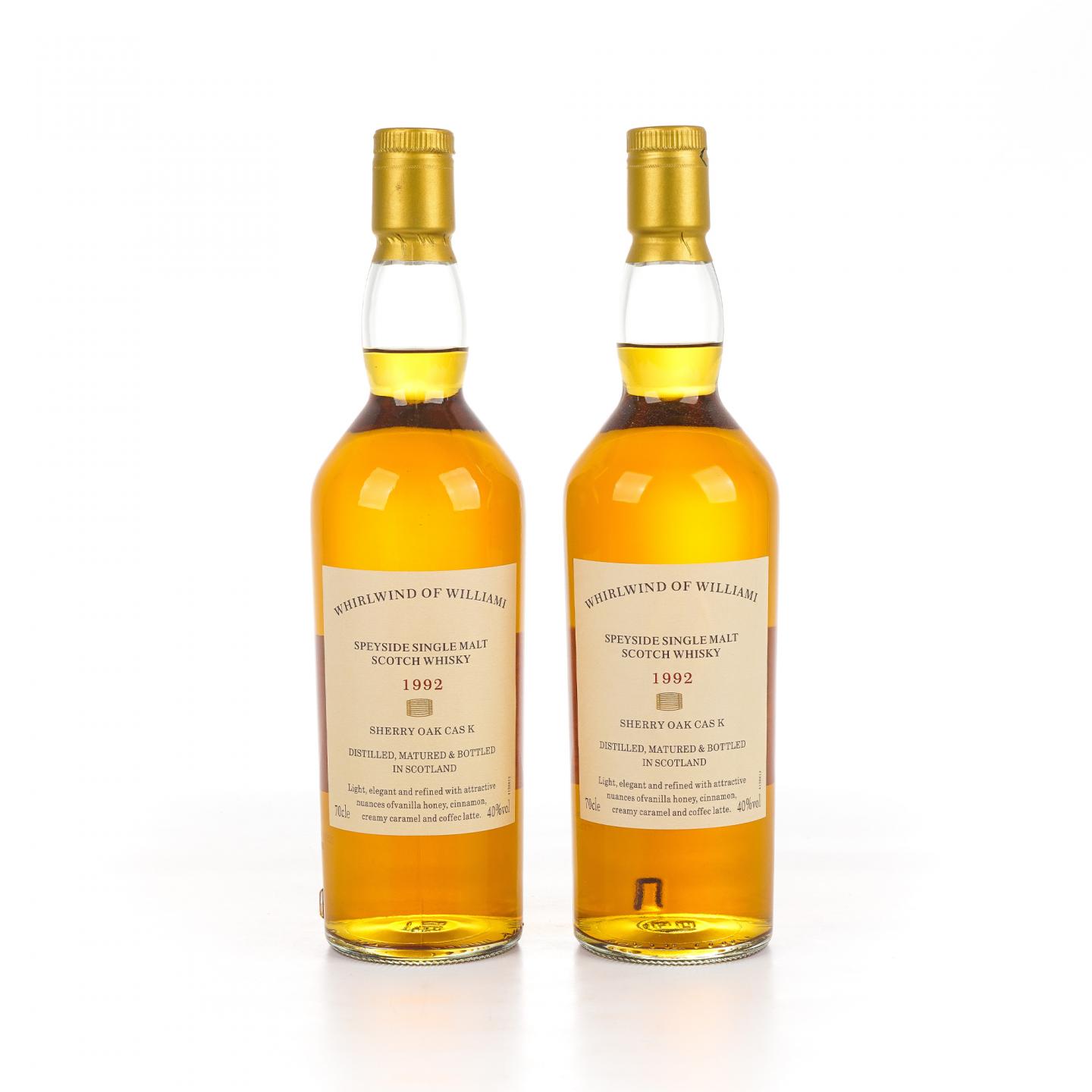 秘密斯佩塞 1992 Whirlwind of Williami 雪莉桶 单麦 2瓶组