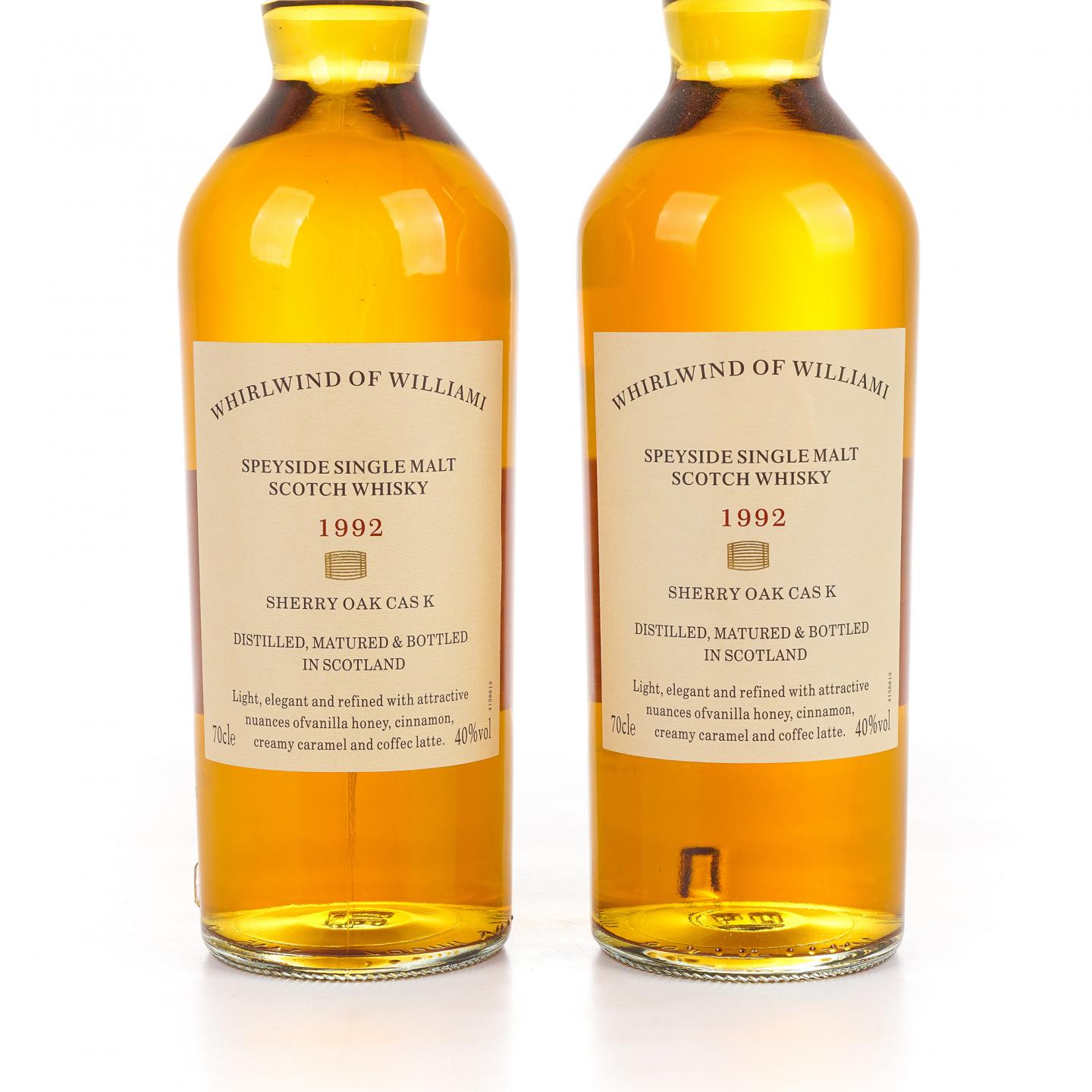 秘密斯佩塞 1992 Whirlwind of Williami 雪莉桶 单麦 2瓶组