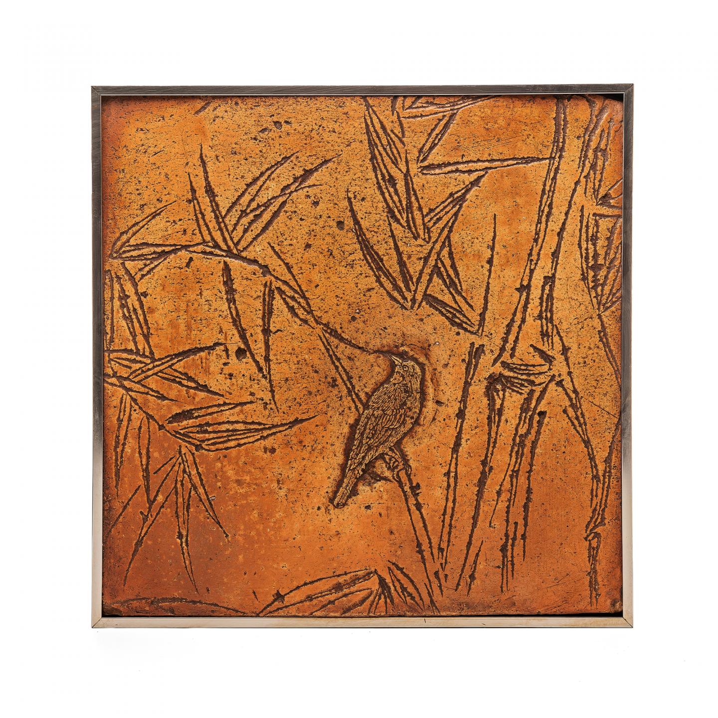 高博峰 《竹雀三》 规格：31.5cm X 31.5cm X 5cm