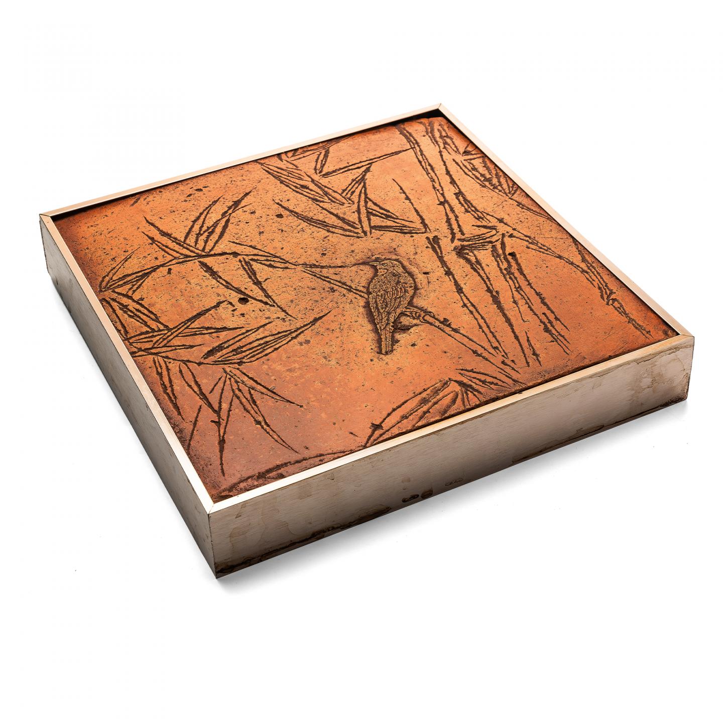 高博峰 《竹雀三》 规格：31.5cm X 31.5cm X 5cm