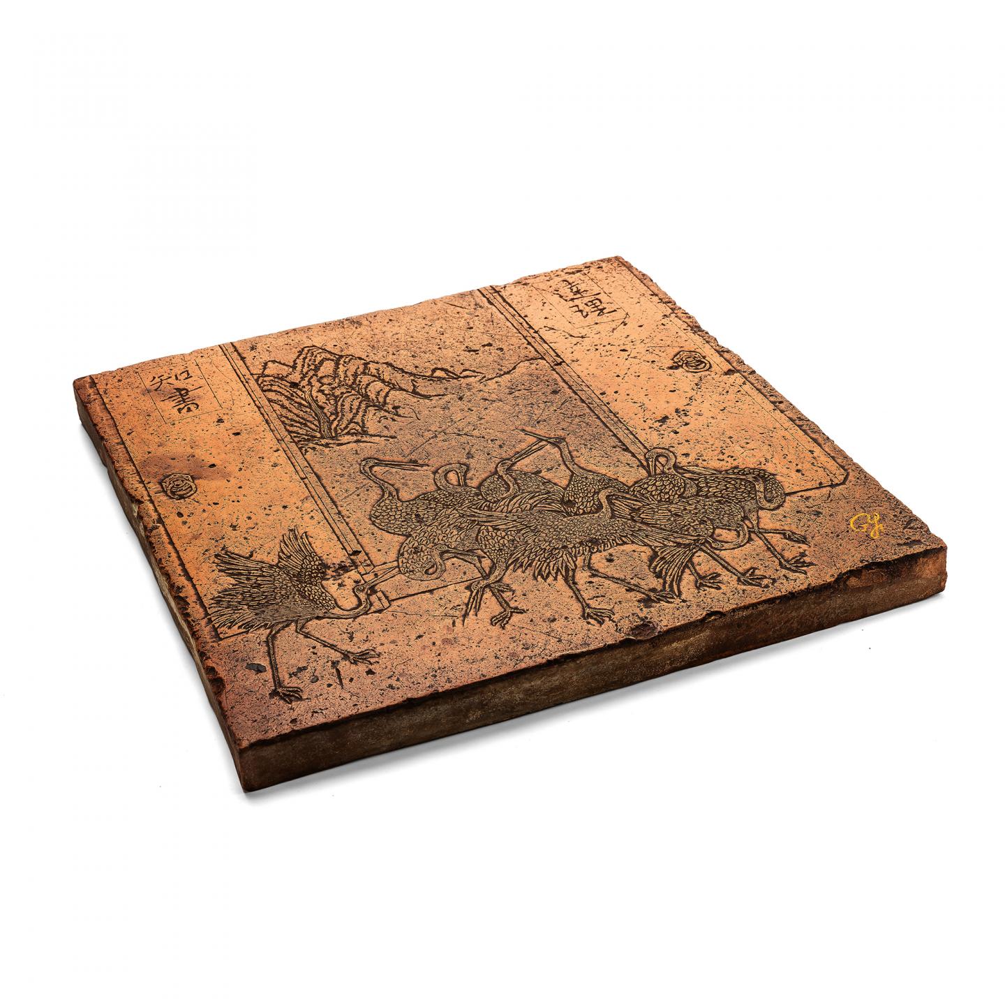 高博峰 《鹤落前庭》 规格：40cm X 40cm X 3cm