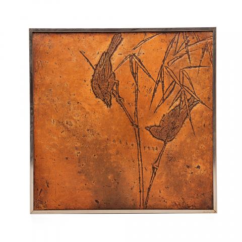 高博峰 《竹雀一》 规格：31.5cm X 31.5cm X 5cm