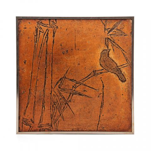 高博峰 《竹雀二》 规格：31.5cm X 31.5cm X 5cm