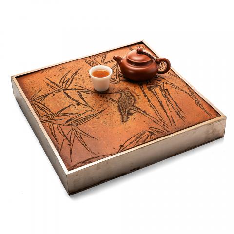 高博峰 《竹雀三》 规格：31.5cm X 31.5cm X 5cm