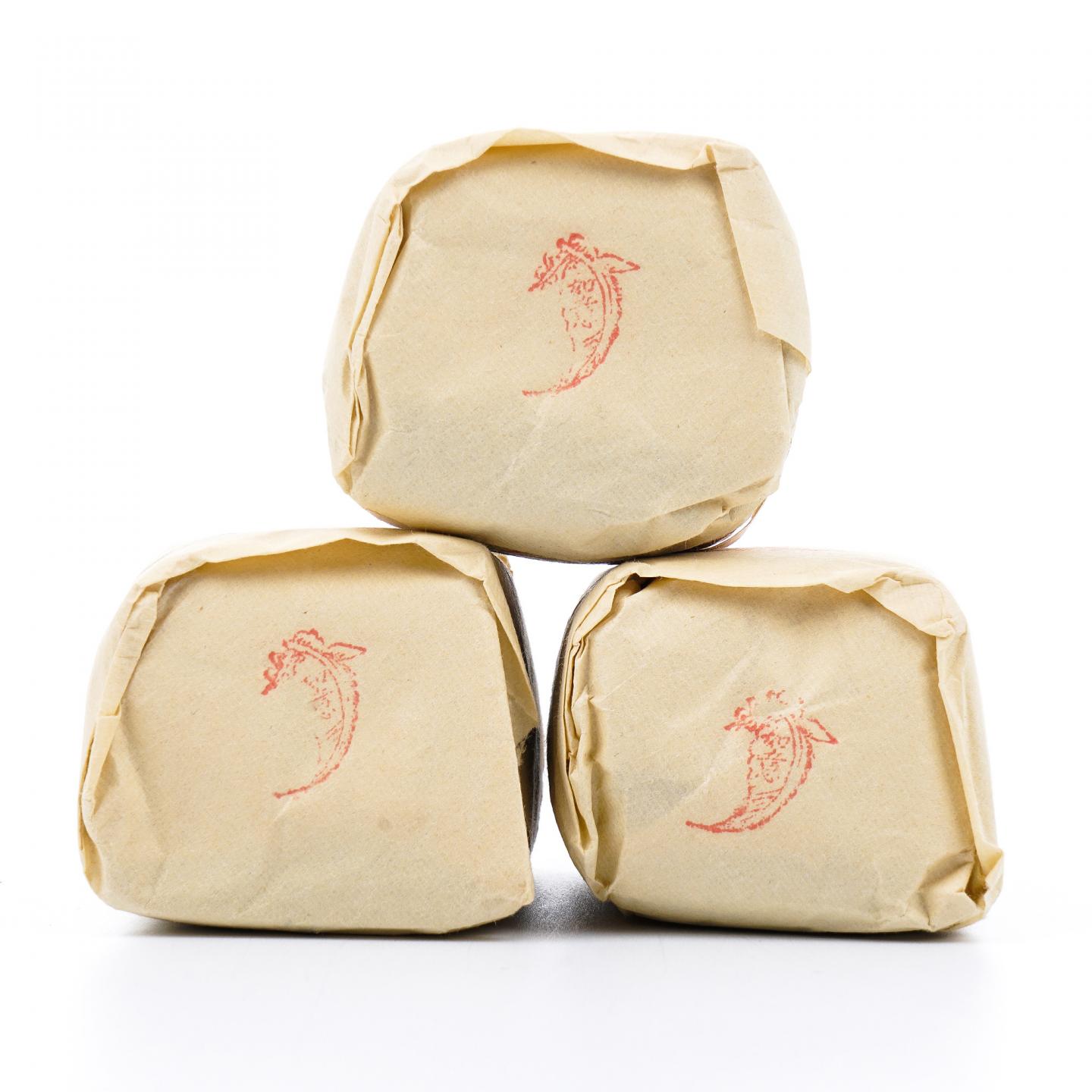 上世纪九十年代 中茶出口金记茶行 甲级正岩素馨兰 3包*50克