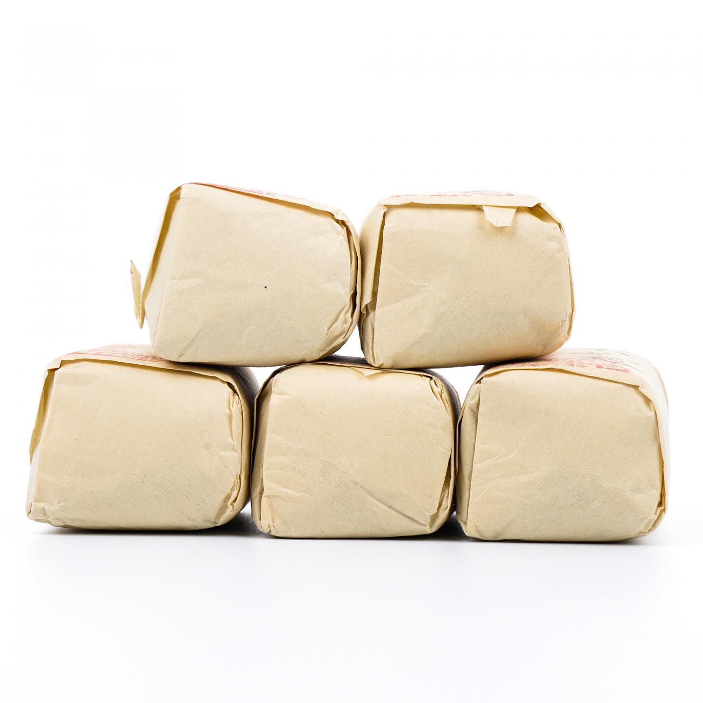 上世纪九十年代 中茶公司出口金记茶行 甲级武夷名枞不见天 50克*5包