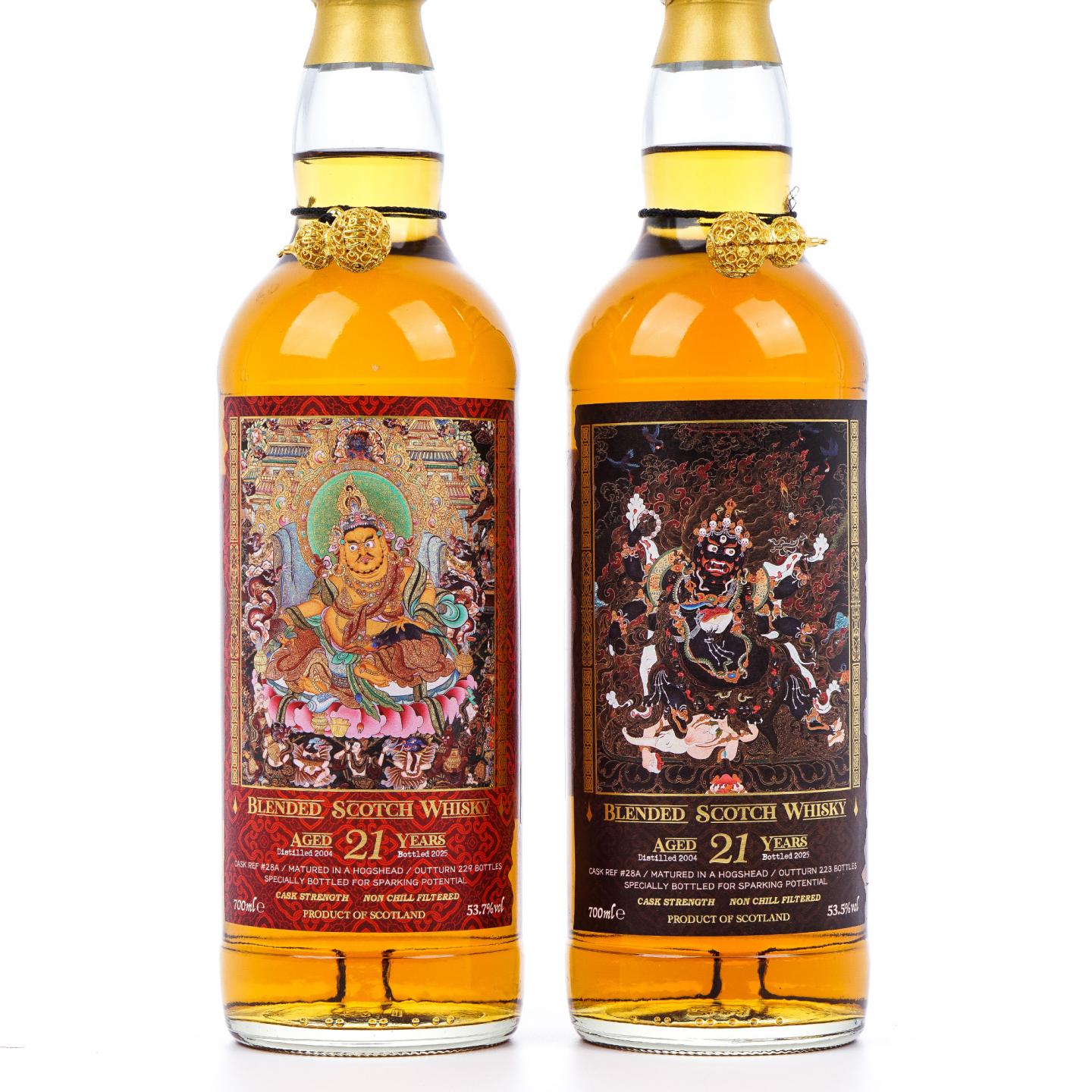 苏格兰调和威士忌 21年 2004-2025 馆藏唐卡艺术系列 桶强700ml*2瓶组