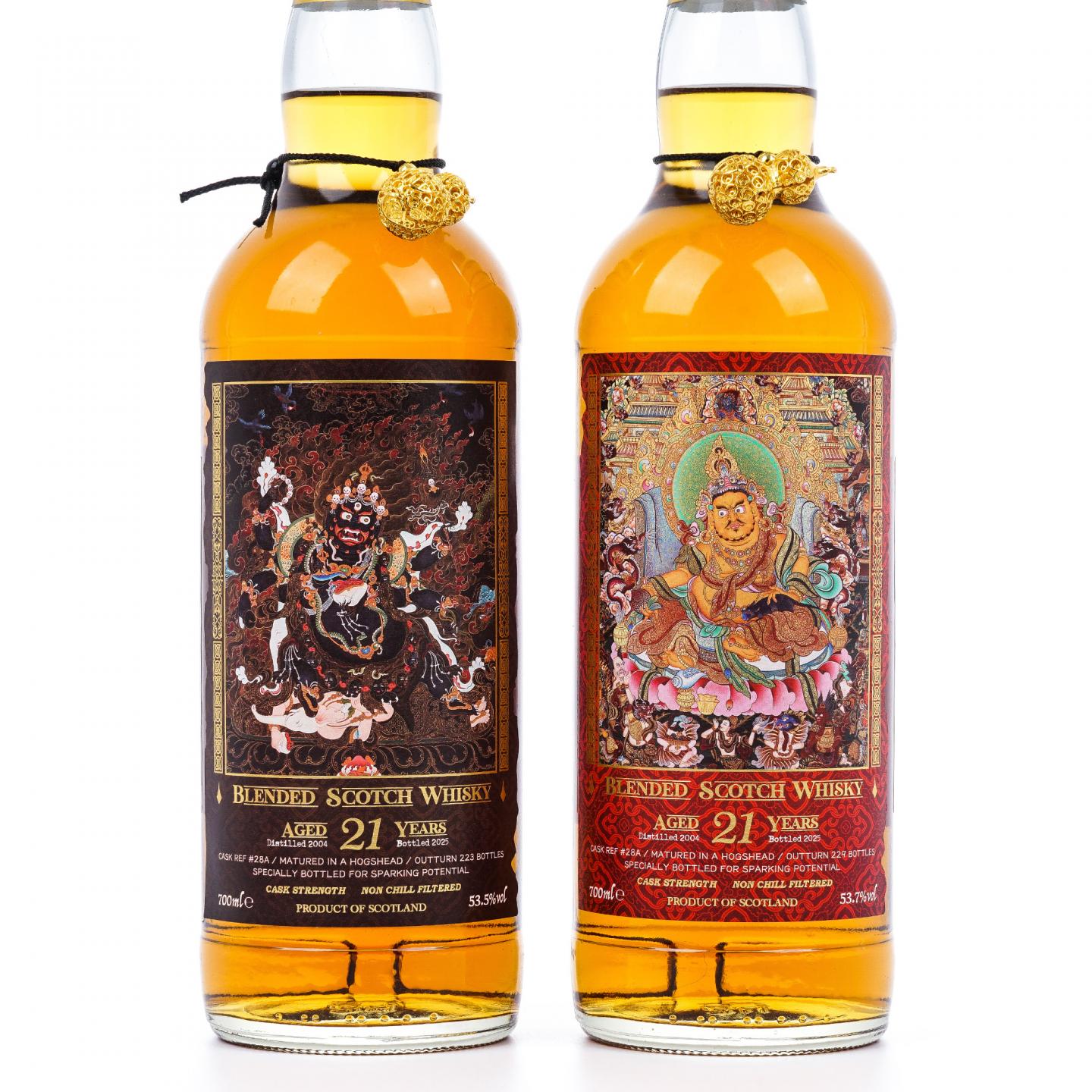 苏格兰调和威士忌 21年 2004-2025 馆藏唐卡艺术系列 桶强 2瓶组*700ml