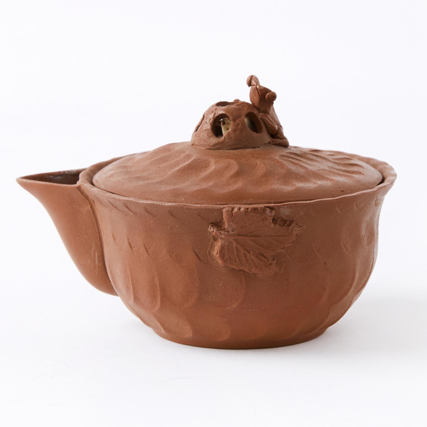 室井胜三｜昭和时期 纯手捏手捻青蛙摘万古烧宝瓶