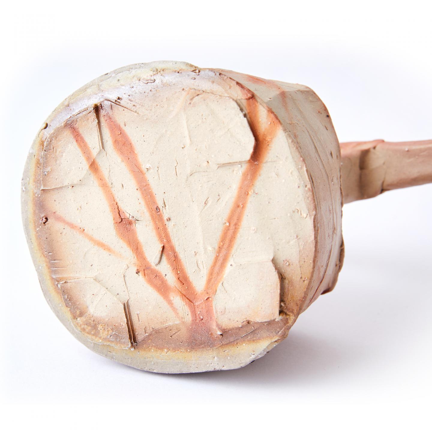 竹内靖之（人间国宝山本陶秀长男）｜昭和时期 本手作备前烧绯榉纹提梁壶