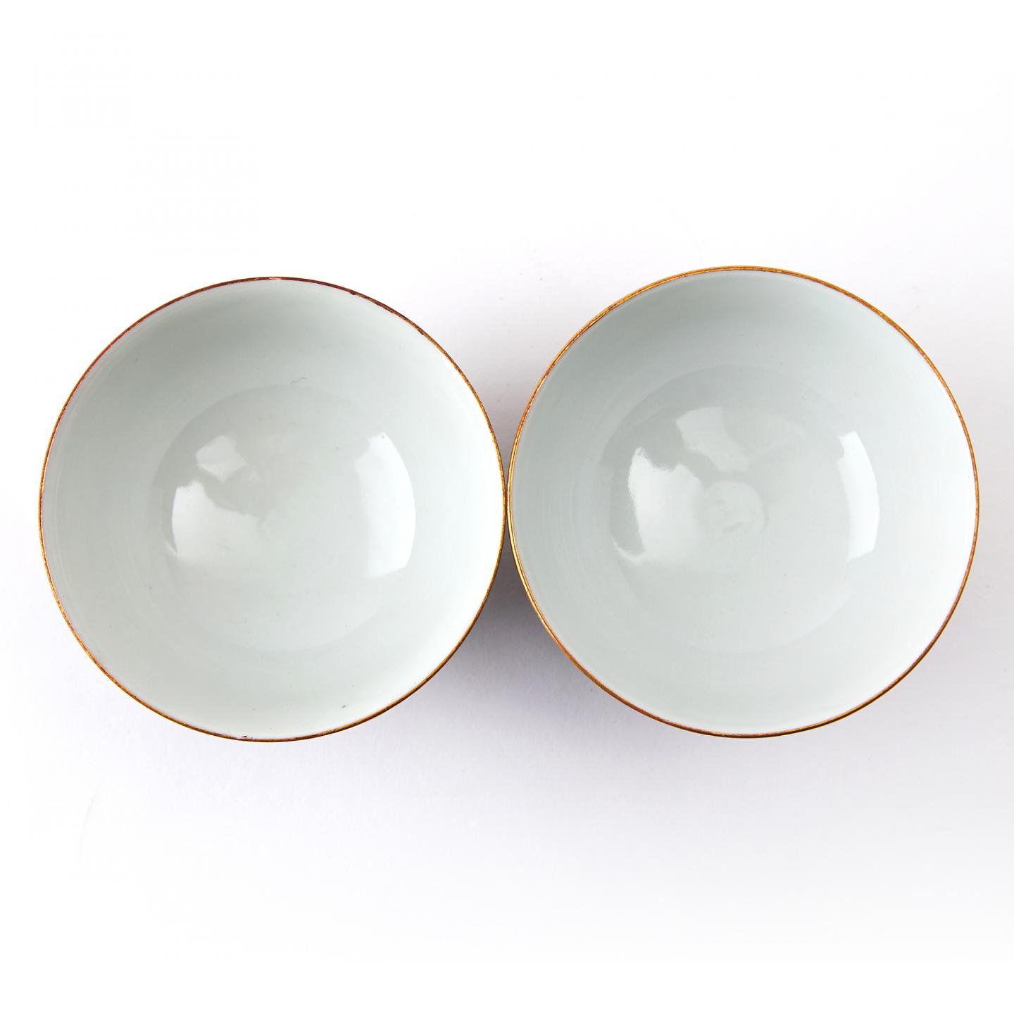 柴田博｜昭和-平成时期 福禄寿花卉九谷烧点青粒主人杯组