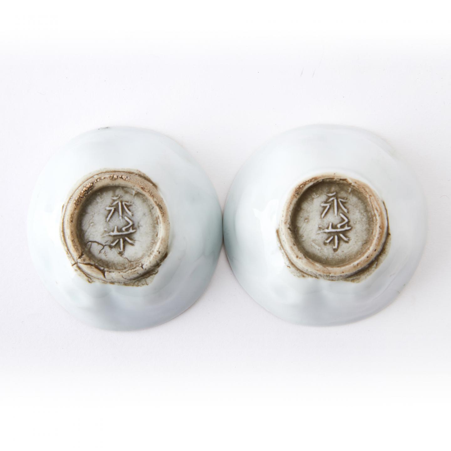 永乐善五郎｜明治时期 本手作满内绘“京都八坂”手捏主人杯一组