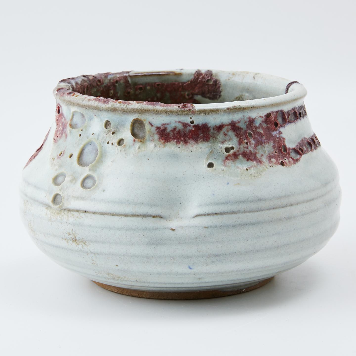 阿漕烧｜明治时期 红釉绘建水