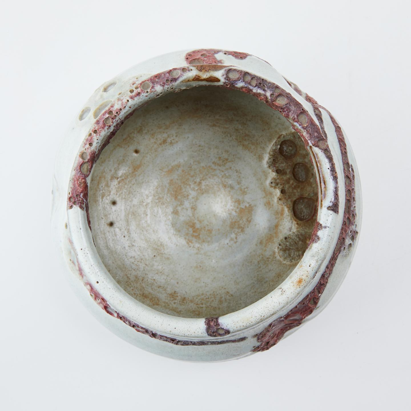 阿漕烧｜明治时期 红釉绘建水