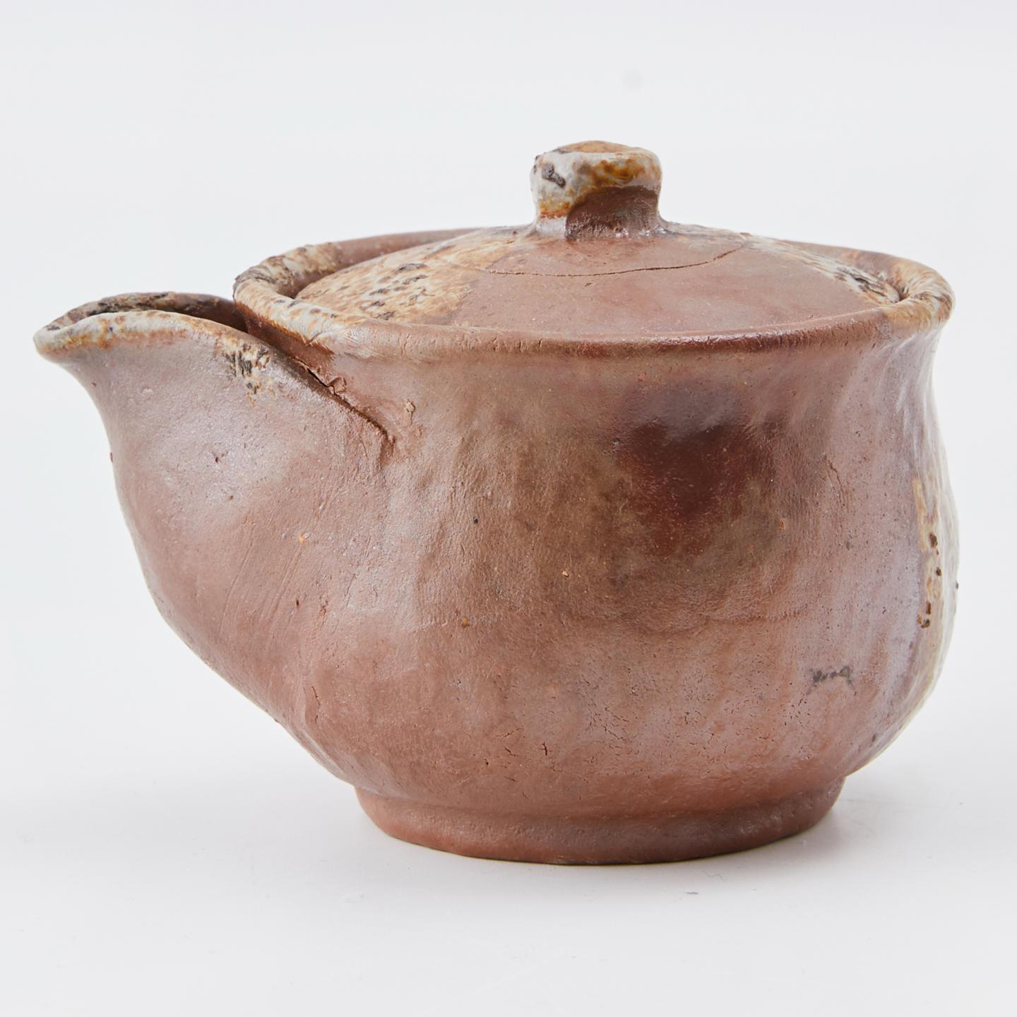 榊原芳山｜昭和时期 本手作胡麻落灰备前烧小尺寸宝瓶（配名家壶承 牧田博义作）