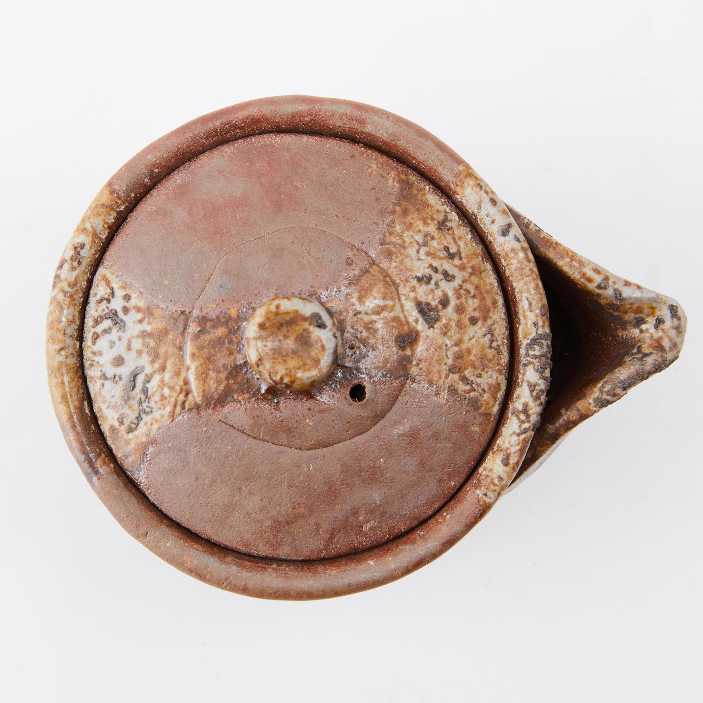 榊原芳山｜昭和时期 本手作胡麻落灰备前烧小尺寸宝瓶（配名家壶承 牧田博义作）