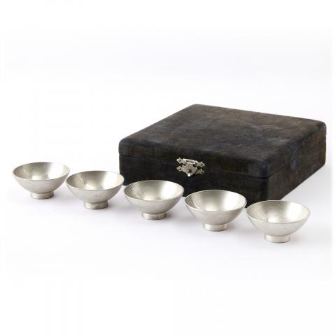 山崎制｜大正-昭和时期 风景画片萨摩锡杯组