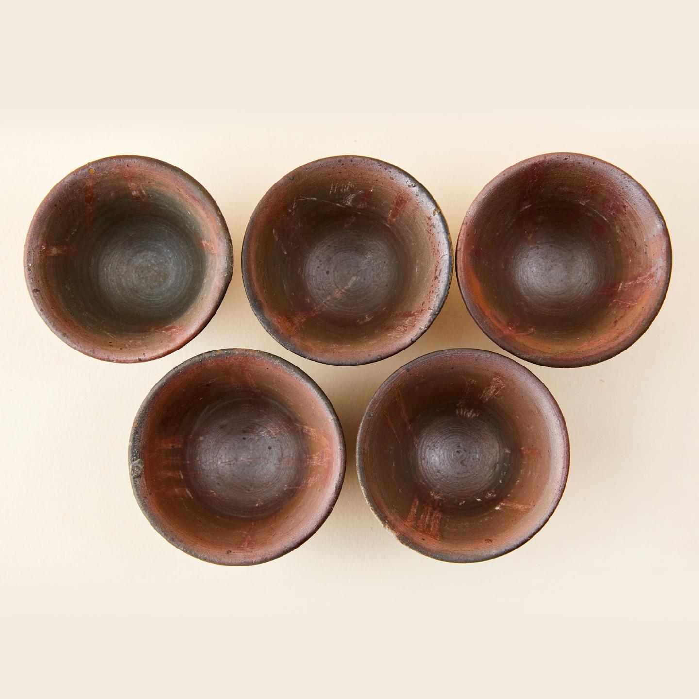 藏家释出|昭和时期 名家组合胡麻落灰备前烧茶具套