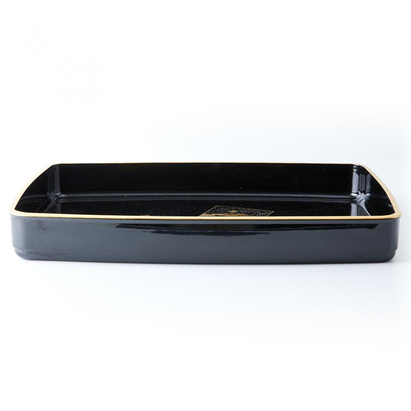 大正-昭和时期 木胎大漆 高肉金莳绘嵌螺钿风景画片砚盒