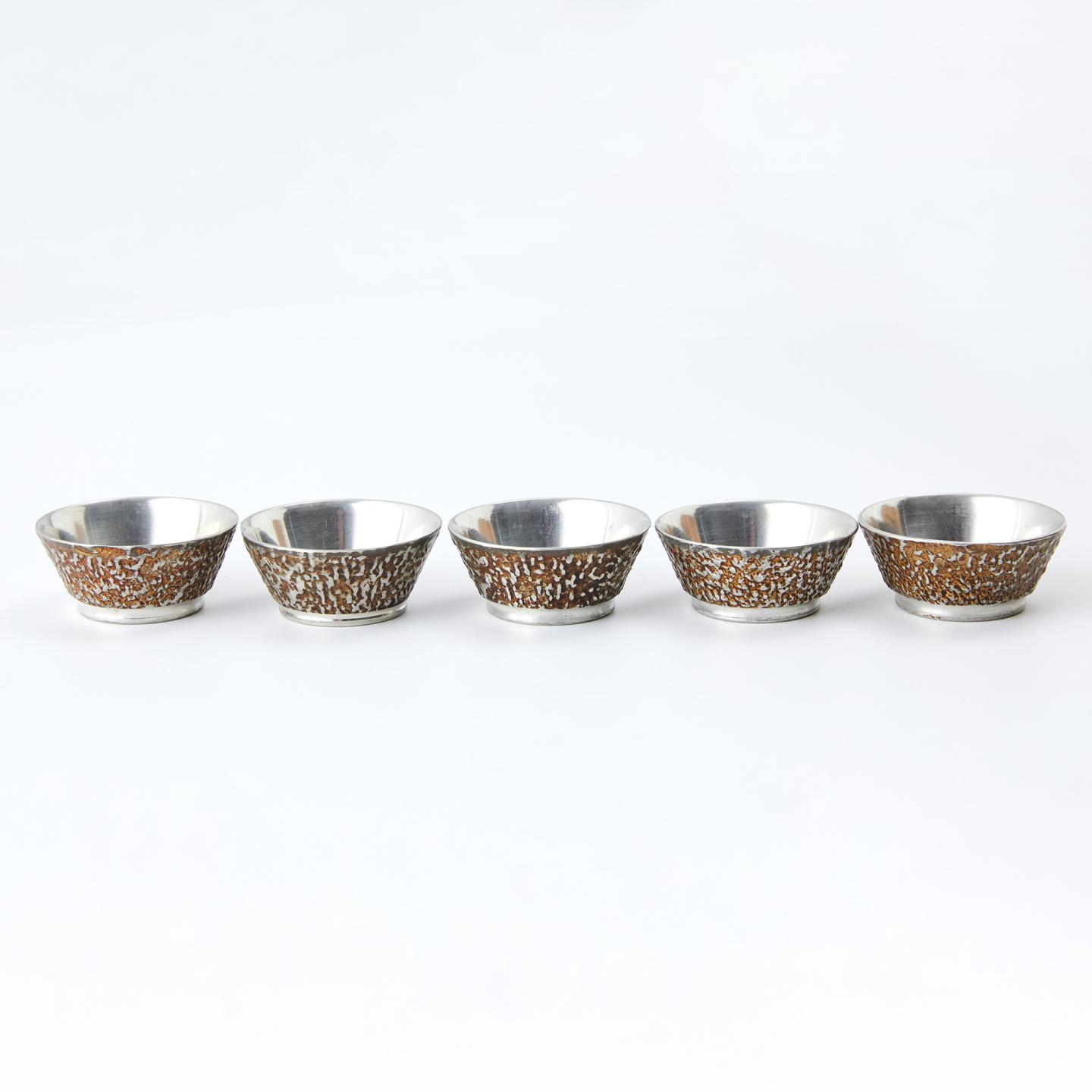 继山造｜大正-昭和时期 岩肌纹老锡杯组