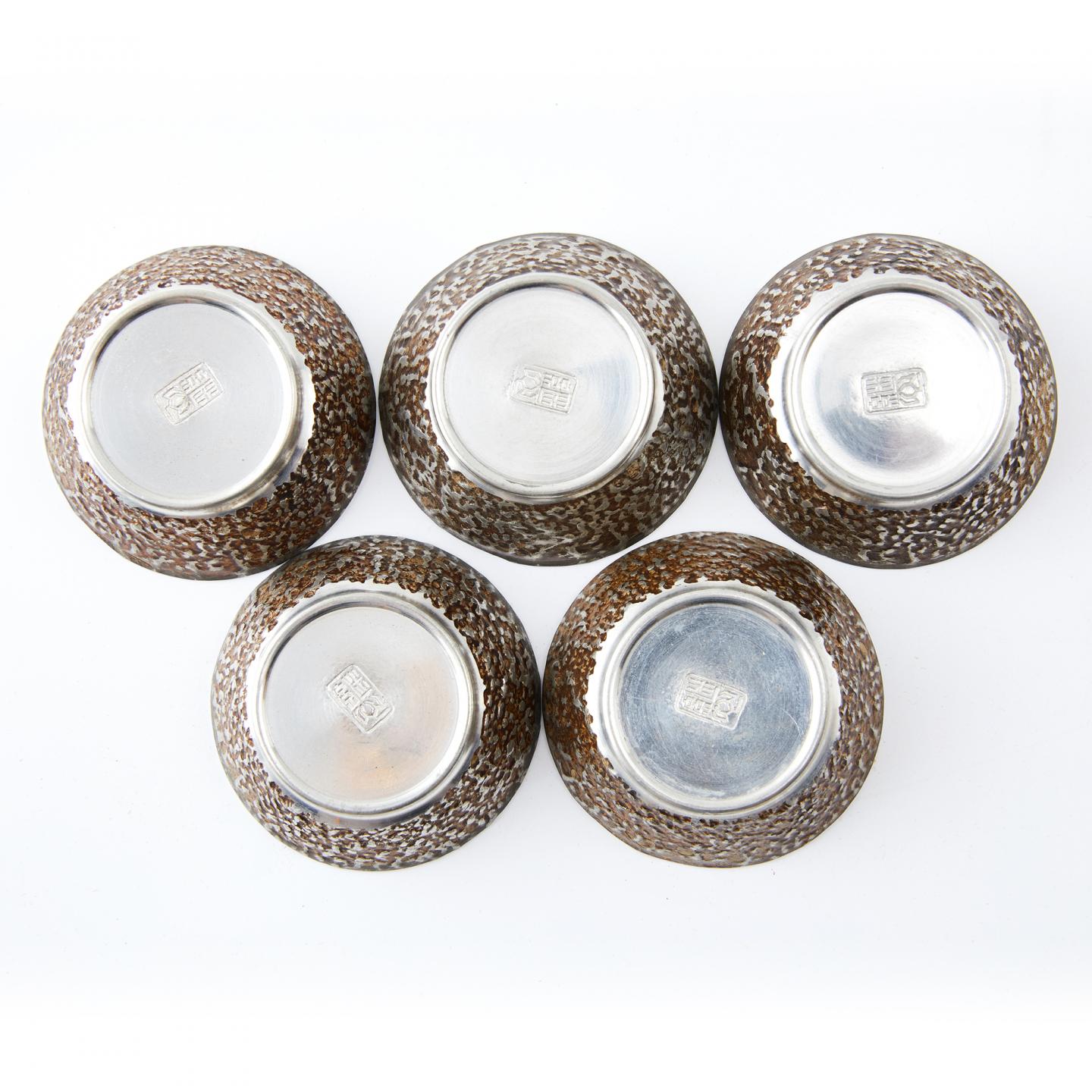 继山造｜大正-昭和时期 岩肌纹老锡杯组