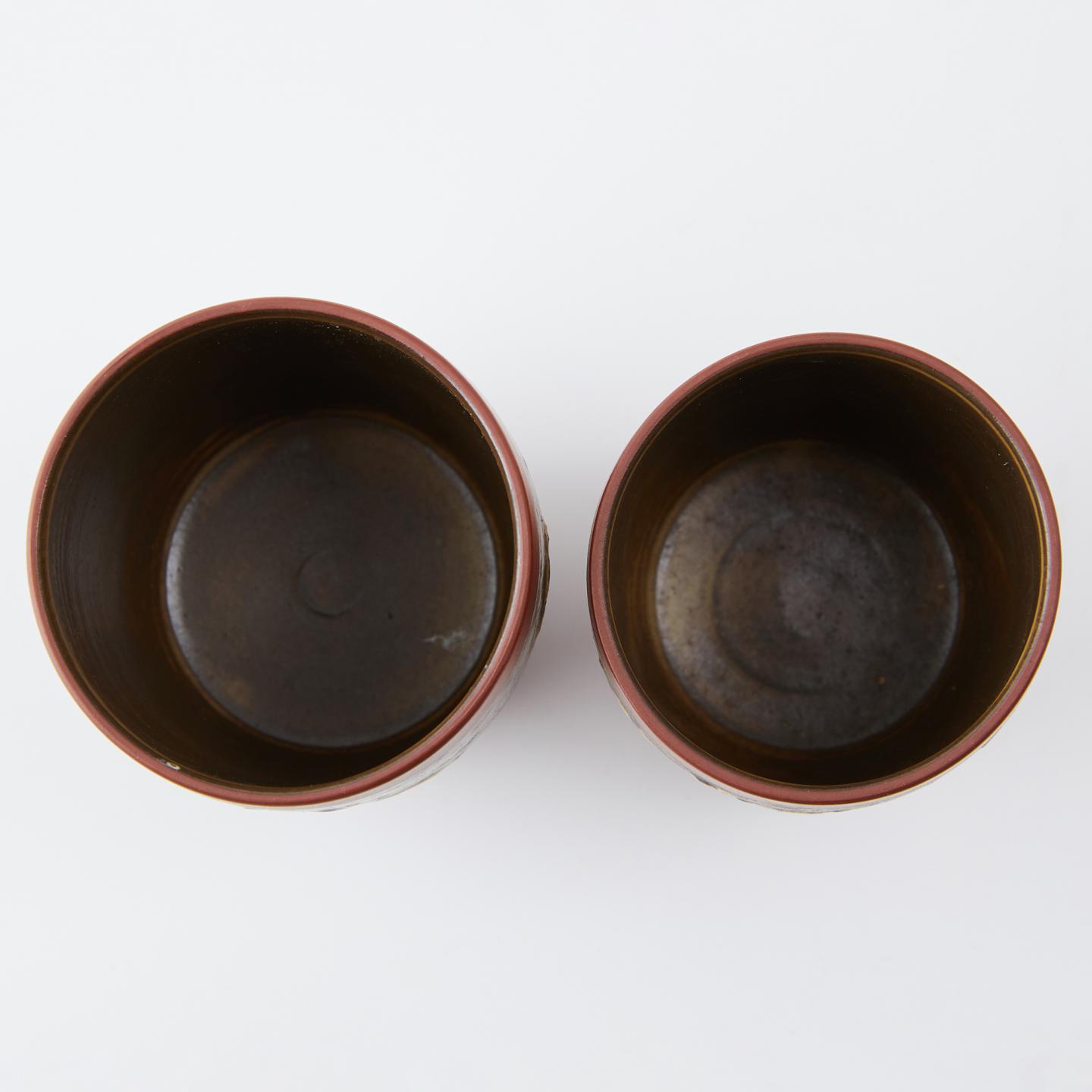 人间国宝伊藤赤水｜昭和时期 佐渡无名异烧梅花汤吞组