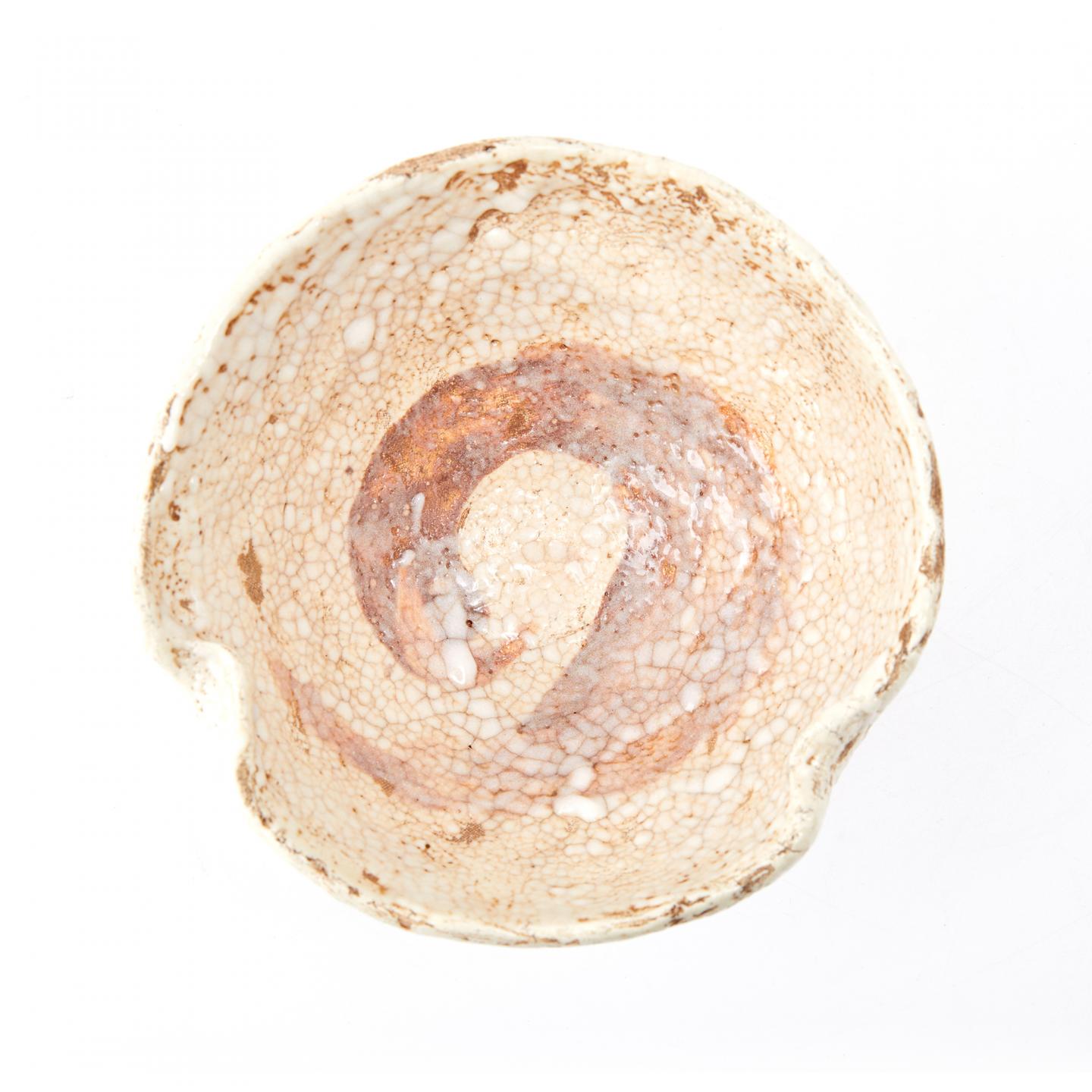 正木烧丨江户时期 纯手捏海波文志野釉茶碗