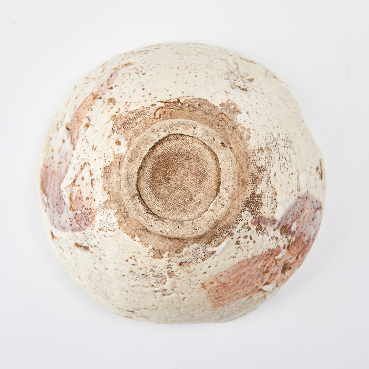 正木烧丨江户时期 纯手捏海波文志野釉茶碗